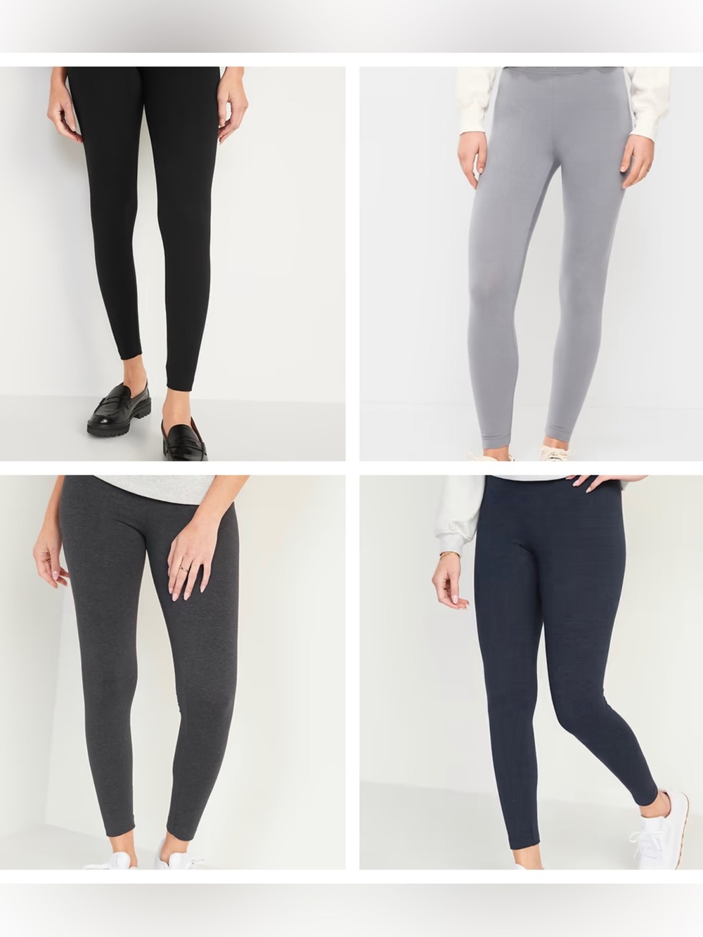 Old Navy Leggings High Waisted Jersey Fashion Layering Ankle Black Navy Gray X2